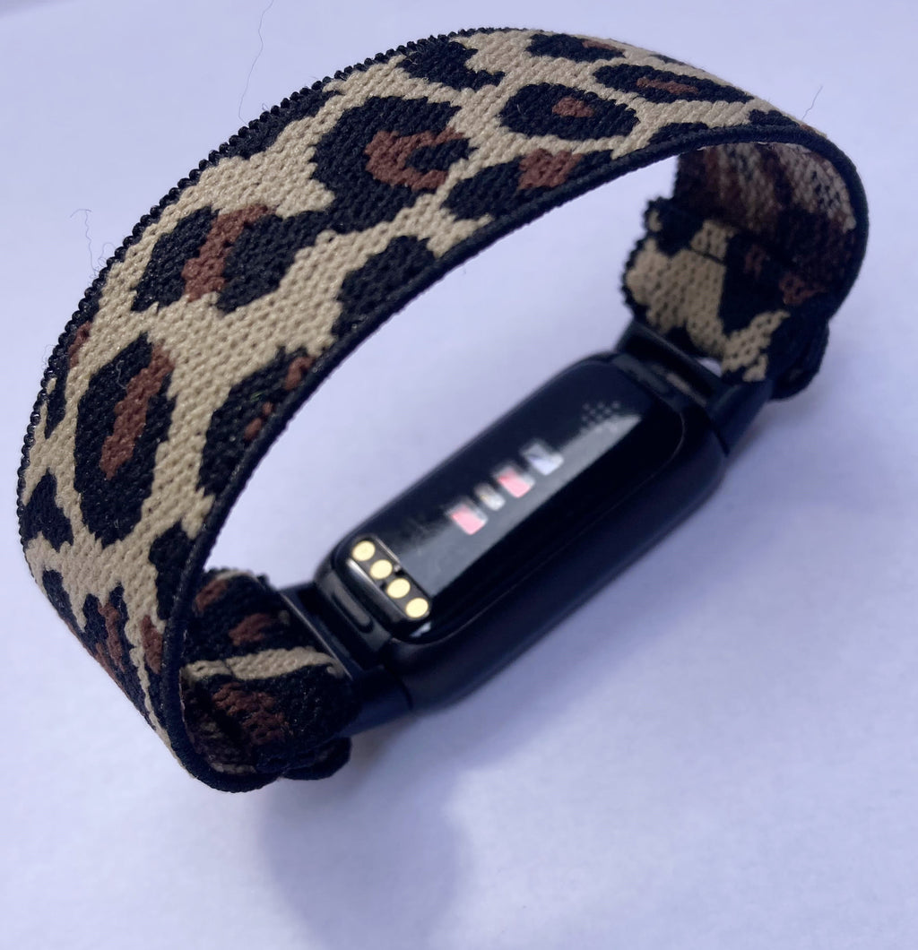 Boho Chic Fitbit LUXE Band Unisex Luxury Vegan Leather Leopard